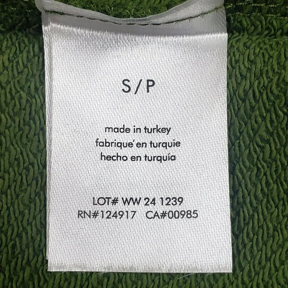 We Wore What Crewneck Sweatshirt Womens Small Colorblocked Hunter Green & Navy - Picture 12 of 16